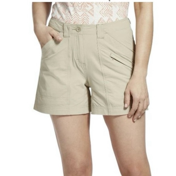 Royal Robbins Backcountry Pro Tan Hiking Travel Shorts Women’s Size 14 - Picture 1 of 9